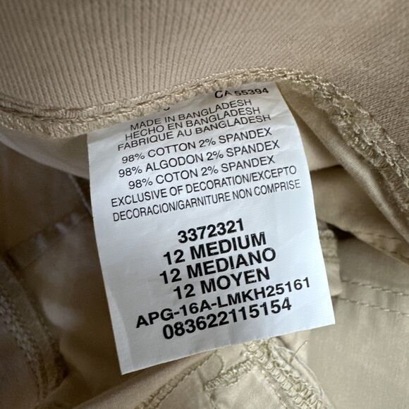 Lee Capri Pants 12 Tan Chino Khaki Cago Comfort Waist Casual Cotton Stretch NEW - Picture 5 of 8